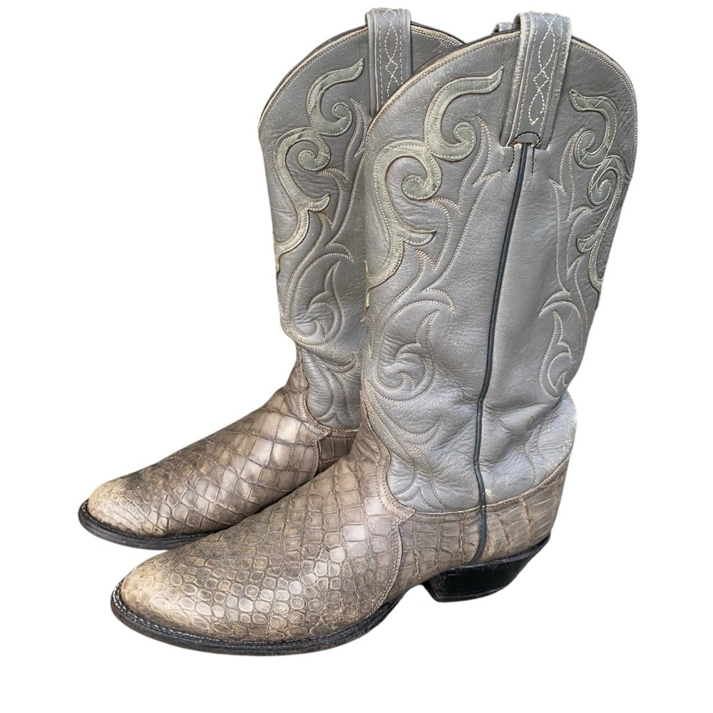 Tony Lama VTG Western Boots Womens 9 B El Rey Alligator Cowgirl Leather USA Made